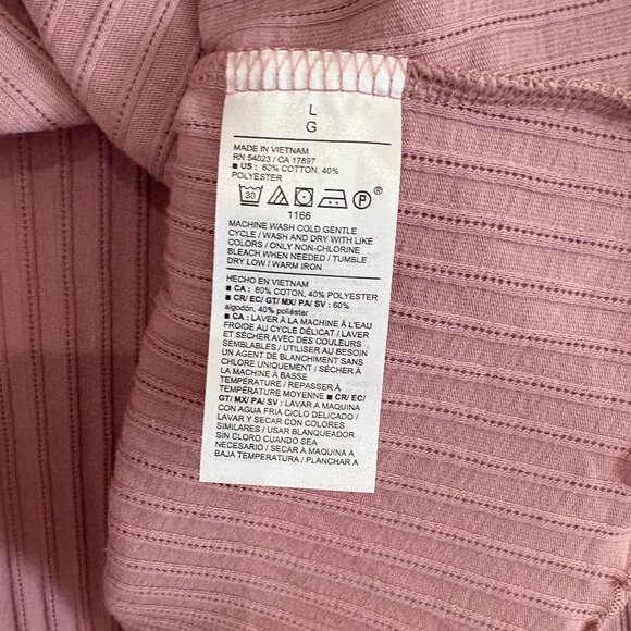 Old Navy Ribbed Knit Pajama Top Split V-neck Mauve Pink Size Large NEW - Picture 6 of 6